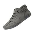 thumbnail image 1 of Tao Tao Men's Casual Suede Lace Up Flats Ankle Boots,Handmade High Top High Boots Outdoor Walking Sneakers Slip-On Lightweight Non-Slip Driving Boots Gray 40, 1 of 4