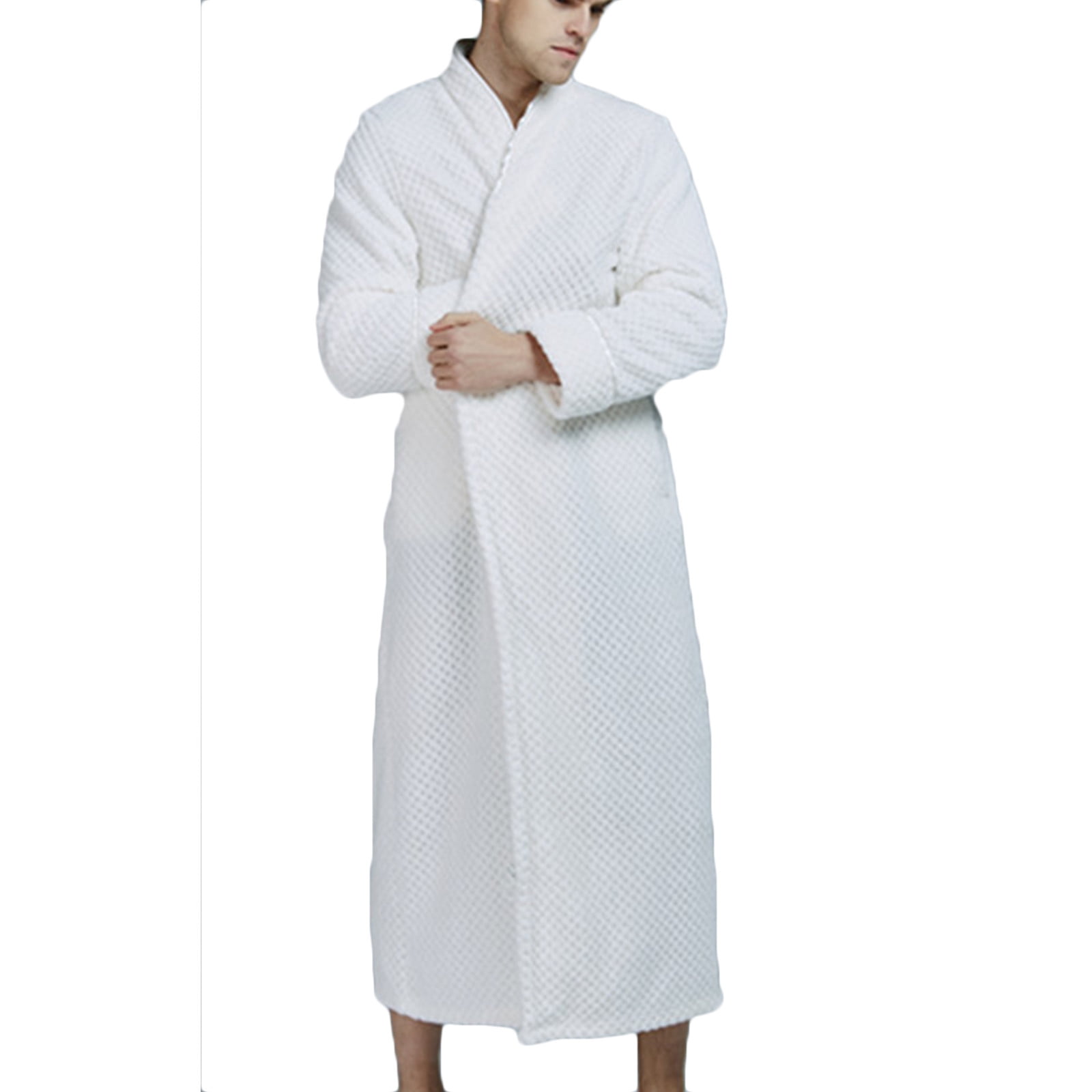 Tao Tao Men's Fuzzy Bath Robe Warm Fluffy Spa Robes Zip Up Long Sleeve ...