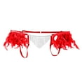thumbnail image 1 of Tao Tao Men's Low Rise Briefs Shiny Metal Chain Tassel Thongs Feather Trim G-String Underpants Red L, 1 of 4