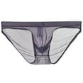 thumbnail image 1 of Tao Tao Men's Mesh Transparent Bulge Pouch Bikini Briefs Underwear Breathable Super Thin Briefs For Valentine's Day Purple XL, 1 of 2