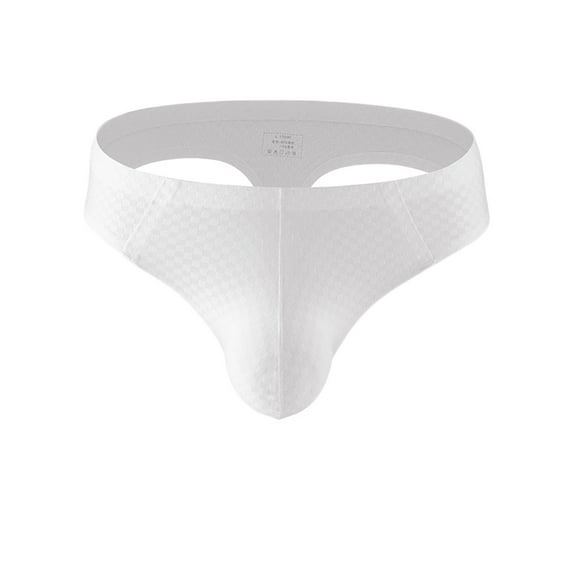 Tao Tao Men's Underwear Low Waist Briefs Mens Thong Breathable Mesh G-String Underpants White 3XL