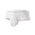 thumbnail image 1 of Tao Tao Men's Underwear Mesh Lace Pouch Underpants Sheer Low Rise Briefs Hipster Panties Passionate Thong White XL, 1 of 2
