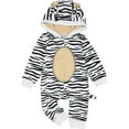 thumbnail image 1 of Tao Tao Newborn Baby Girl Boy Bodysuit Tiger Plush Cotton Hooded Jumpsuit Overall Outfit Warm Thick Hooded Playsuit Romper White 90, 1 of 2
