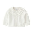 thumbnail image 1 of Tao Tao Newborn Infant Baby Girls Cotton Knit Sweater Autumn Solid Long Sleeve Tops Cardigan Coat for Toddler White 3 Months, 1 of 3