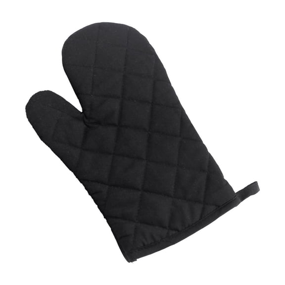 Tao Tao Oven Mitts, Premium Heat Resistant Kitchen Gloves Cotton & Polyester Quilted Oversized Mittens, 1 Pair Black