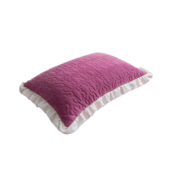 Tao Tao Pillow Covers, 19x29 Inch Cotton Queen Shams Set of 1, Pillow Covers With Ruffle Edge, Washable Cotton Pillow Covers, Queen Pillow Shams Set of 1, Pillow Covers Red