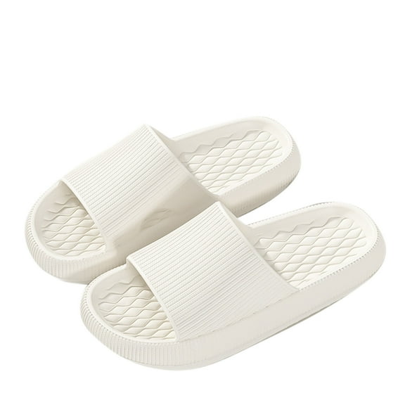 Tao Tao Pillow Slippers for Women and Men Rubber Cloud Slides House Slides Shower Sandals 2024 Comfortable Indoor Shoes White 38