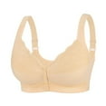 thumbnail image 1 of Tao Tao Plus Size Bra Front Snaps Comfortable & Convenient Breathable Front Button Bra For Women Classic Open Front Sports Bra Beige 38C, 1 of 8