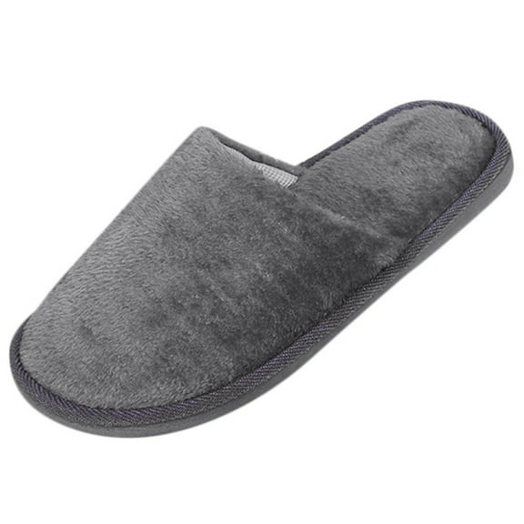 Tao Tao Plush Slippers For Men House Outdoor Slipper Shoes Indoor Winter Foam Slipper Anti-slip Winter Floor Bedroom Shoes Gray 42-43