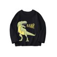 thumbnail image 1 of Tao Tao Pullover For Kids Round Neck Long Sleeve Sweatshirt Dinosaur Prints T-Shirt Toddler Cotton Jersey T-Shirt Spring Fall Sportswear Black 5 Years, 1 of 4