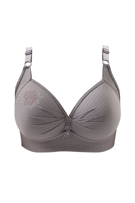 Push Up Bras For Women Full Support Breathable Bra Plus Size No Underwire Bras Everyday Comfortable Bra Gray XS