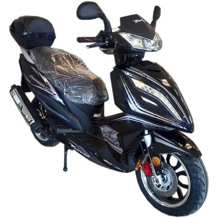 Tao Tao Quantum 150 Titan Street Legal Gas Powered Moped Scooter for Adults Sporty Black Walmart