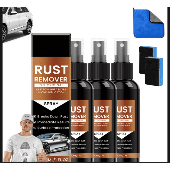 Tao Tao Rust Remover Spray, 2025 Upgrade Rust Remover for Metal, Car Scratch Remover, Iron Stain Cleaner for Multiple Surfaces,for Heavy Duty Rust Dissolver for Metal, Tools, Cars, Chains