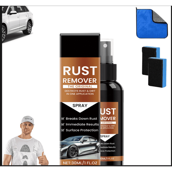 Tao Tao Rust Remover Spray, 2025 Upgrade Rust Remover for Metal, Car Scratch Remover, Iron Stain Cleaner for Multiple Surfaces,for Heavy Duty Rust Dissolver for Metal, Tools, Cars, Chains