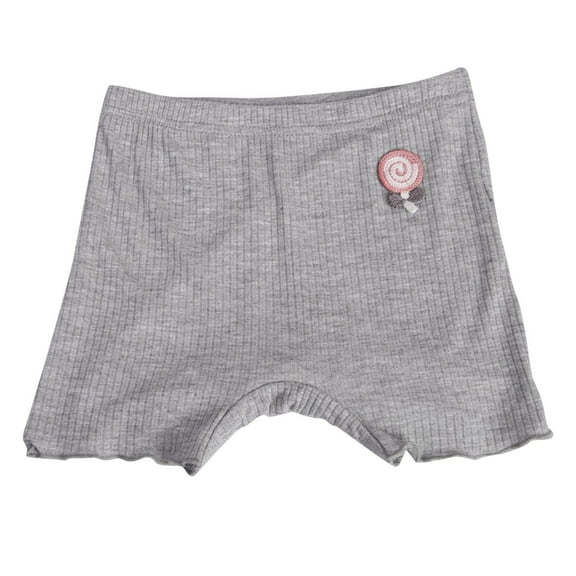 Tao Tao Shorts For Baby Girls Ribbed Short Pants Cotton Casual Solid Summer Toddler High Waisted Shorts With Candy Accessories Gray 3 Years