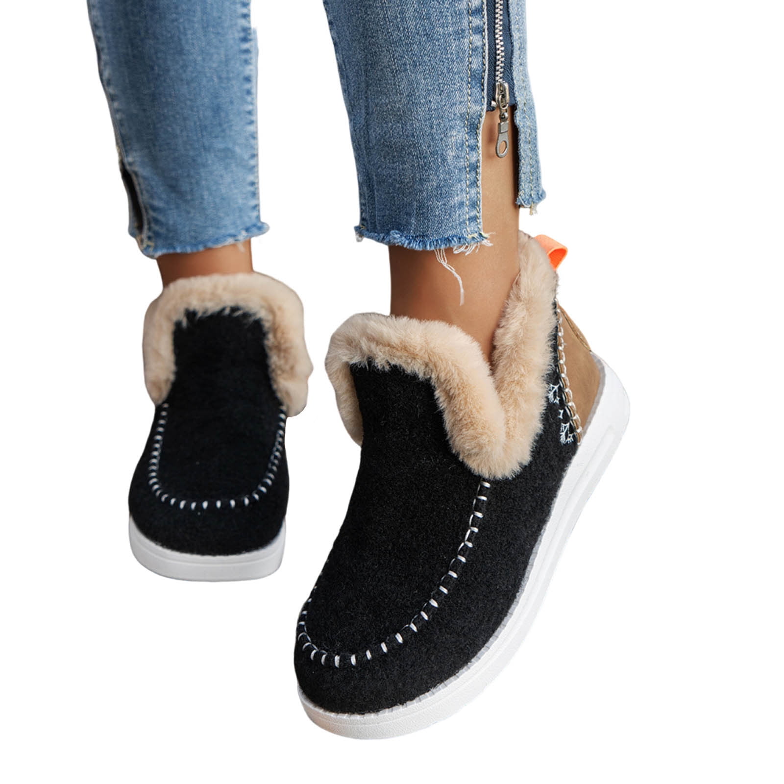 Plush Lined Warm & Cozy Slip On Canvas Shoes