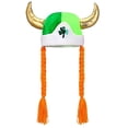 thumbnail image 1 of Tao Tao St. Patrick's Day Shamrock Viking Hat With Braids Green Clover Viking Helmet With Horns For Women Men green Free Size, 1 of 3