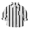 thumbnail image 1 of Tao Tao Striped Button Down Casual Shirts For Toddler Baby Boys Girls Long Sleeve Lapel Collar Blouse Trendy Spring Fall Shirts Black 2 Years, 1 of 7
