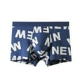 thumbnail image 1 of Tao Tao Summer Modal Cotton Mens Underwear No Scratchy Tag Print Mid-Rise Fit Breathable Boxer Briefs Blue XXL, 1 of 3