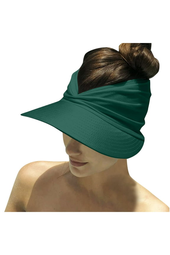 Sun Hat Women Sun Beach Visor Cap UV Protection With Wide Brim for Sports Beach Golf Hiking Olive Green Free Size