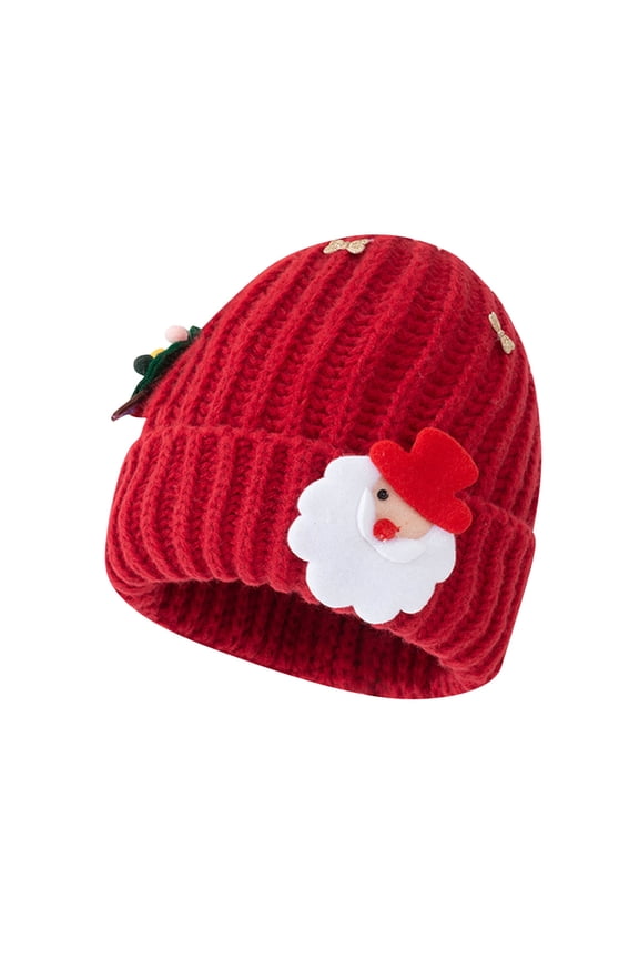 Thick Warm Ski Hats Winter Santa Furry Thickened Woolen Hat for Women Versatile Big Head Circumference Trendy Red Free Size