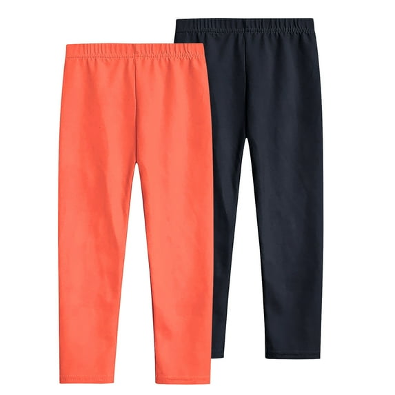 Tao Tao Toddle Girls Trendy Leggings Cotton Leggings Thin Solid Color Children's Pants Yoga Pants Elastic And Comfortable Tights Pants Full Length Dance Pants 2pcs Orange 5 Years
