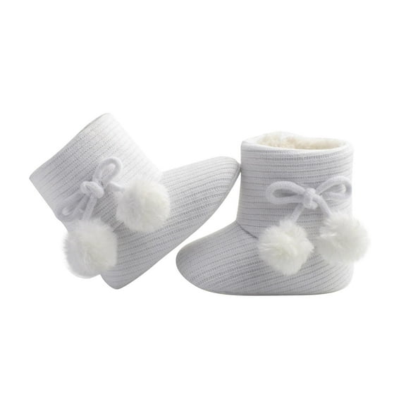 Tao Tao Toddler Boots Premium Soft Anti-Slip Sole Warm Winter Boots for Infant Baby Girls White 13