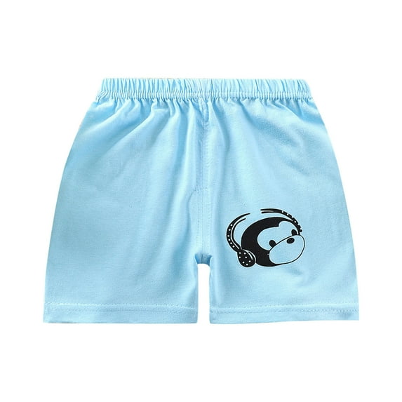 Tao Tao Toddler Boy Shorts Baby Boy Elastic Waist Pull On Cotton Shorts For Littler Kids Boys Girls Short Pants Summer Clothes Blue 6-7Years