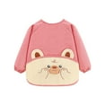 thumbnail image 1 of Tao Tao Toddler Boys Girls Bib Full Coverage Apron, Baby Waterproof Smock, Long Sleeve Bear Prints Bib, Easy To Clean Baby Bibs For Eating Pink 7 Years, 1 of 3