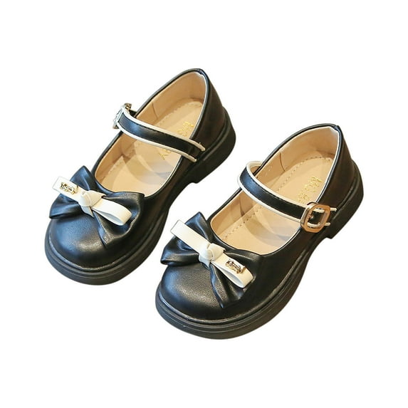 Tao Tao Toddler Girls Dress Shoes Ballerina Ballet Flats Bowknot Ballet Flats For Little Girls Party School Wedding Uniform Princess Dress Shoes Black 11 Years