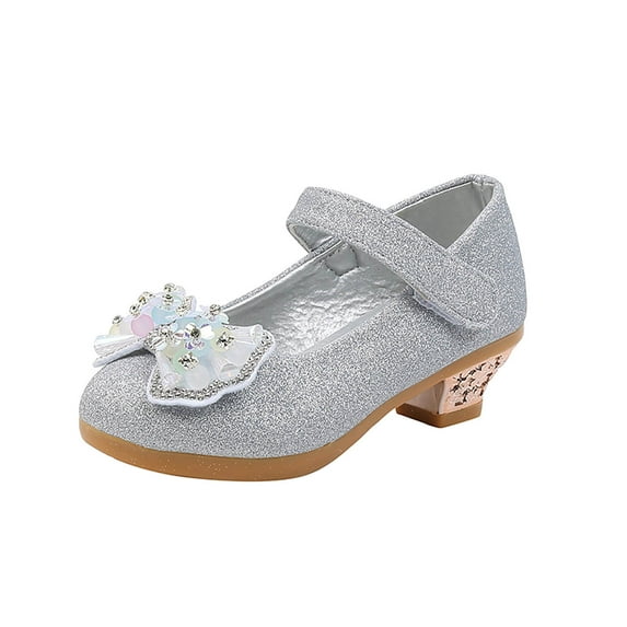 Tao Tao Toddler Girls Dress Shoes Ballerina Ballet Flats Bowknot Ballet Flats For Little Girls Party School Wedding Uniform Princess Dress Shoes Silver 10 Years