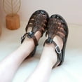 thumbnail image 1 of Tao Tao Toddler Girls Jelly Sandals Closed Toe Water Beach Summer Shoes Soft Rubber Sole Mary Jane Dress Shoes Princess Flat Black 5-6 Years, 1 of 8