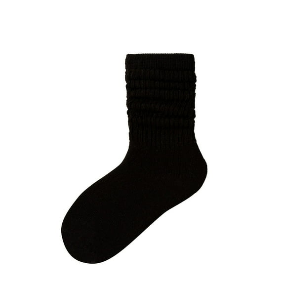 Tao Tao Toddler Slouch Socks Knee High Socks Kids Boys Girls Cotton Long Crew Socks Black 0 Years