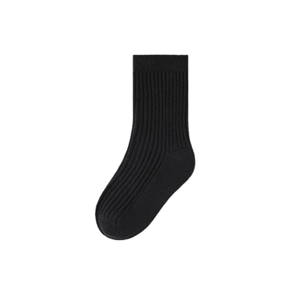 Tao Tao Toddler Socks Unisex Baby Crew Socks for Infant Boys Girls Stretchy Cotton Socks for Kids Gift Black 2XL