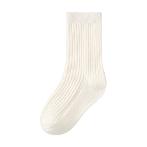 Tao Tao Toddler Socks Unisex Baby Crew Socks for Infant Boys Girls Stretchy Cotton Socks for Kids Gift White M