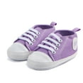 thumbnail image 1 of Tao Tao Unisex Baby Boy Girl Canvas Sneaker Soft Sole Infant Lace up Newborn Ankle Toddler First Walkers Crib Shoes Purple 12-15Months, 1 of 5