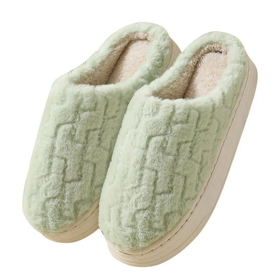 Tao Tao Unisex Checkered Slippers House Fluffy Slippers Memory Foam Womens House Shoes Outdoor Indoor Warm Plush Bedroom Slippers For Winter Green 38