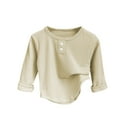 thumbnail image 1 of Tao Tao Unisex Henley Long Sleeve Shirts Organic Cotton For Infant Baby And Toddler Boys Solid Color Warm Underwear Beige 7 Years, 1 of 3