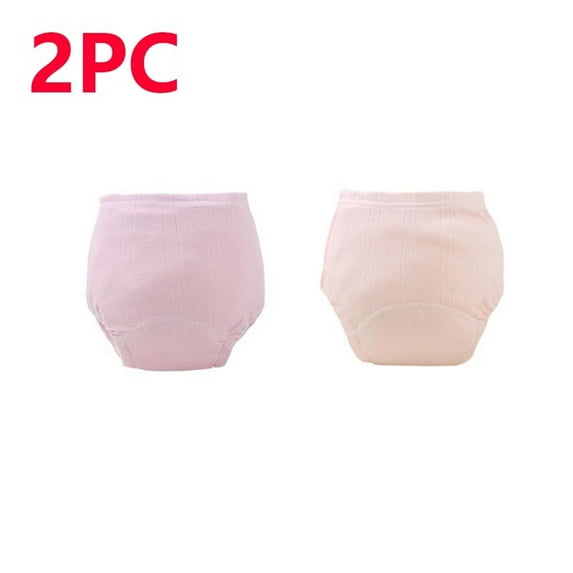 Tao Tao Unisex Potty Underwear Toilet Training Pants Solid Color Cotton Toddler Boys And Girls Pee Training Underpants Waterproof Leak Proof Reusable Pants 2-Pack Purple 1 S