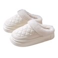 thumbnail image 1 of Tao Tao Unisex Premium Comfort Leather Diamond Bear Men's Fuzzy House Slippers Inddor Soft Warm Furry Shoes Memory Foam Sole White 40, 1 of 3