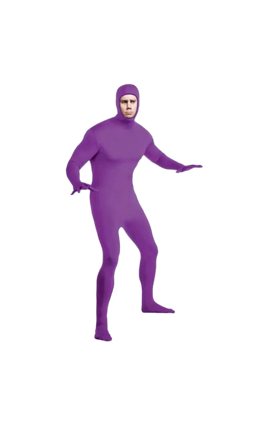 Unisex Spandex Stretch Adult Clothes Full Jumpsuit Zentai Disappearing Man Body Suit For Carnival, Parties Purple M