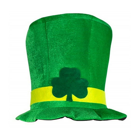 Tao Tao Unisex St. Patrick's Day Green Leprechaun Top Hat With Beard Irish Shamrock Velvet Hat green Free Size