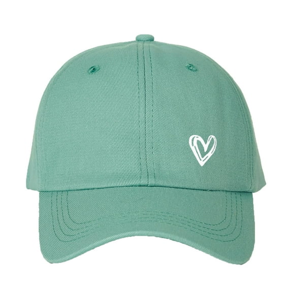 Tao Tao Valentine's Day Baseball Cap For Women Men Love Heart Embroidered Hat Unisex Adjustable Distressed Twill Soft Cotton Ladies Hat Washed Hat Green Free Size