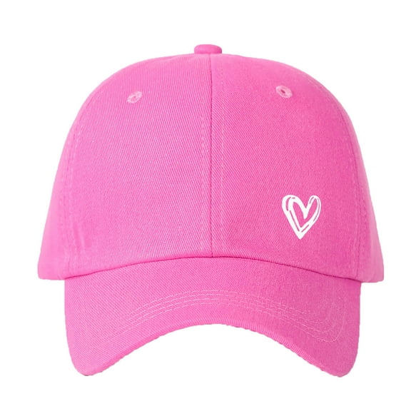 Tao Tao Valentine's Day Baseball Cap For Women Men Love Heart Embroidered Hat Unisex Adjustable Distressed Twill Soft Cotton Ladies Hat Washed Hat Hot Pink Free Size
