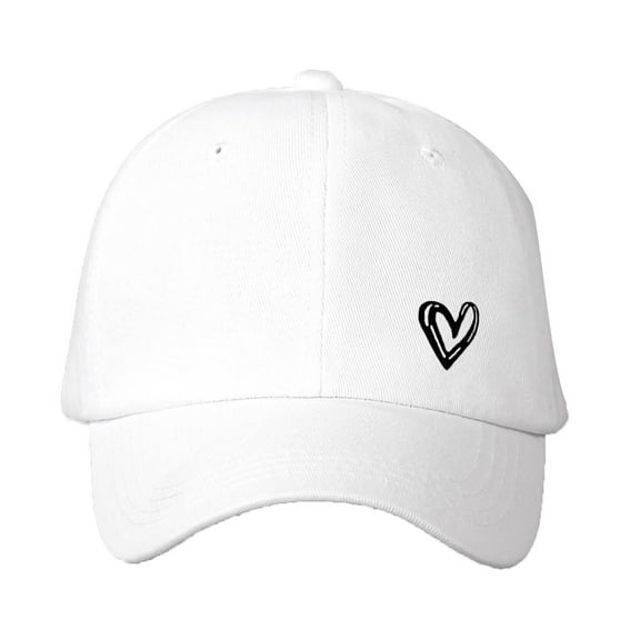 Tao Tao Valentine's Day Baseball Cap For Women Men Love Heart Embroidered Hat Unisex Adjustable Distressed Twill Soft Cotton Ladies Hat Washed Hat White Free Size