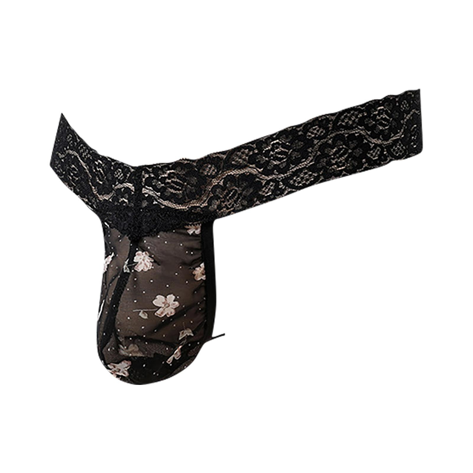 Tao Tao Valentine's Day Men's Lace Frilly Thong Panties Sheer Mesh ...