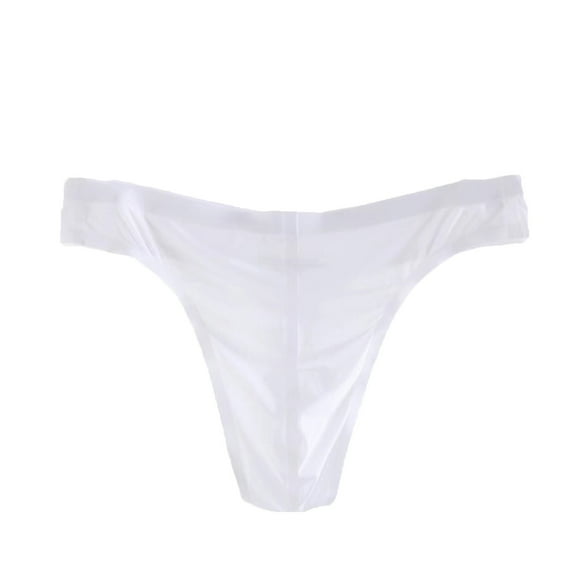 Tao Tao Valentine's Day Seamless Free Breathing Male Smooth Ice Silk G-Strings & Thongs Underwear Men Brief White L