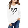 thumbnail image 1 of Tao Tao Valentine's Day Sweatshirt For Kids Boys Girls Fashion Graphic Prints Crew Neck Long Sleeve Shirt Casual Pullover Tops White 4 Years, 1 of 3