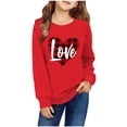 thumbnail image 1 of Tao Tao Valentine's Day Sweatshirt For Kids Boys Girls Graphic Prints Crew Neck Long Sleeve Shirt Casual Pullover Tops Red 5 Years, 1 of 3