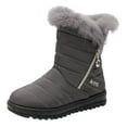 thumbnail image 1 of Tao Tao Winter Boots For Women Waterproof Insulated Fur Boots Comfortable Ankle Booties Lightweight Outdoor Work Boots Snow Boots Gray 40, 1 of 2